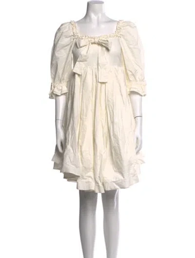 Pre-owned Selkie Square Neckline Mini Dress In Neutrals