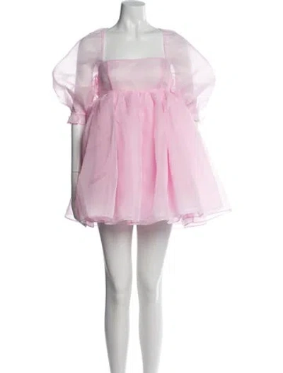 Pre-owned Selkie Square Neckline Mini Dress In Pink