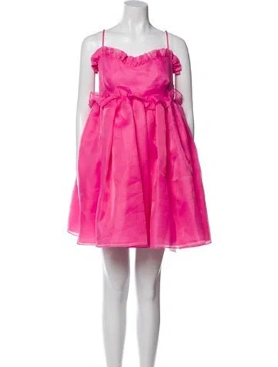 Pre-owned Selkie Square Neckline Mini Dress In Pink