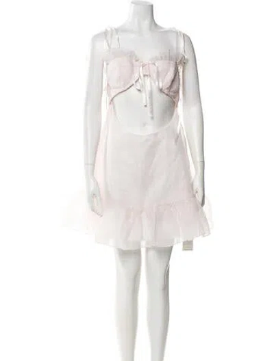 Pre-owned Selkie Square Neckline Mini Dress In Pink