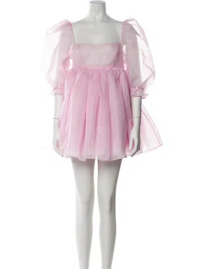 Pre-owned Selkie Square Neckline Mini Dress In Pink