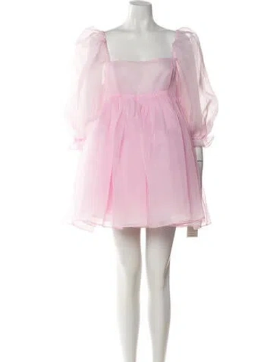 Pre-owned Selkie Square Neckline Mini Dress In Pink