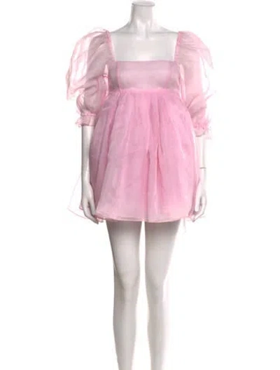Pre-owned Selkie Square Neckline Mini Dress In Pink