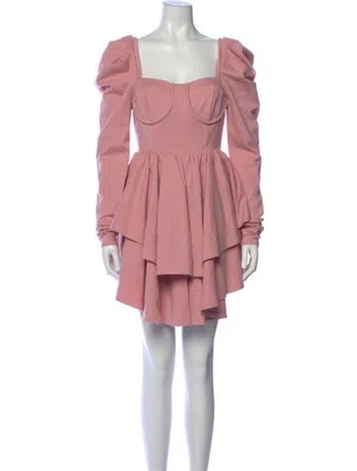 Pre-owned Selkie Square Neckline Mini Dress In Pink