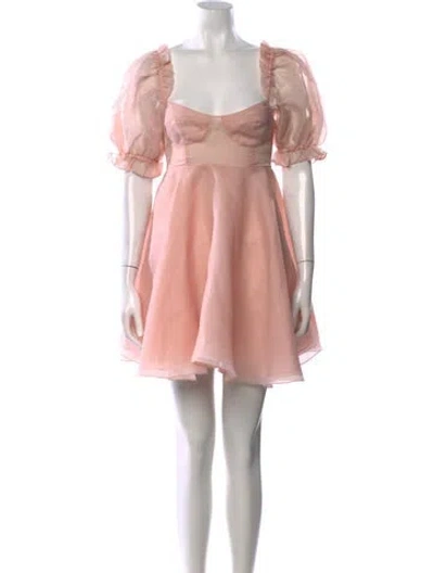 Pre-owned Selkie Square Neckline Mini Dress In Pink