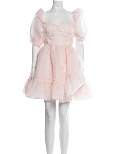 Pre-owned Selkie Square Neckline Mini Dress In Pink