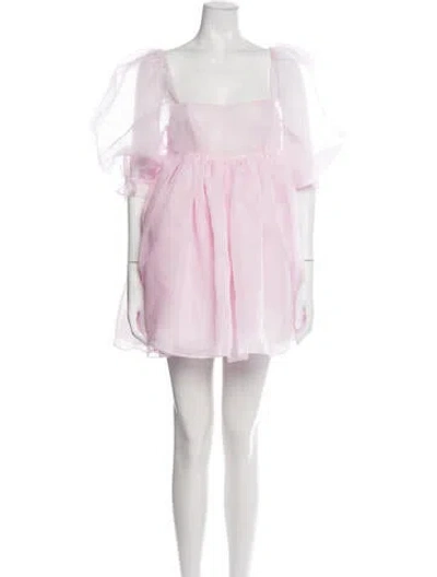Pre-owned Selkie Square Neckline Mini Dress In Pink