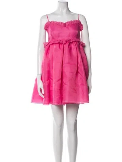 Pre-owned Selkie Square Neckline Mini Dress In Pink