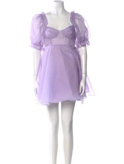 Pre-owned Selkie Square Neckline Mini Dress In Purple