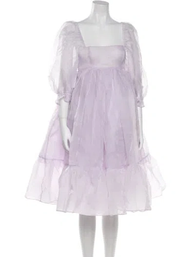 Pre-owned Selkie Square Neckline Mini Dress In Purple
