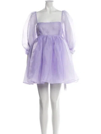 Pre-owned Selkie Square Neckline Mini Dress In Purple