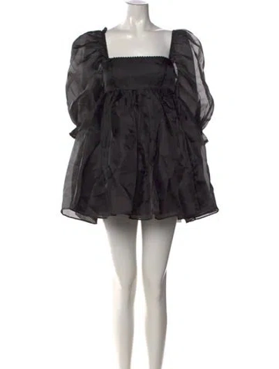 Pre-owned Selkie Square Neckline Mini Dress W/ Tags In Black