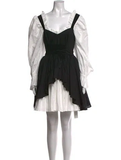 Pre-owned Selkie Square Neckline Mini Dress W/ Tags In Black