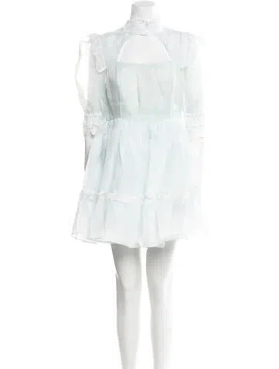 Pre-owned Selkie Square Neckline Mini Dress W/ Tags In Blue
