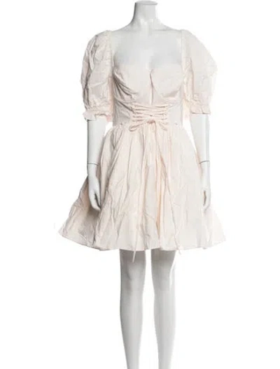 Pre-owned Selkie Square Neckline Mini Dress W/ Tags In Neutrals