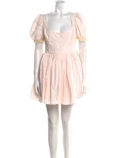 Pre-owned Selkie Square Neckline Mini Dress W/ Tags In Pink