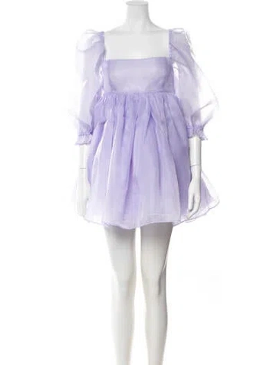 Pre-owned Selkie Square Neckline Mini Dress W/ Tags In Purple