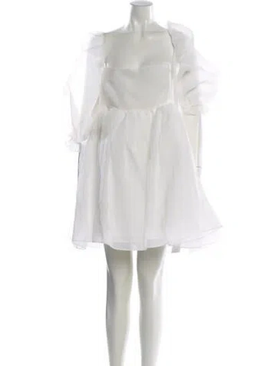 Pre-owned Selkie Square Neckline Mini Dress W/ Tags In White