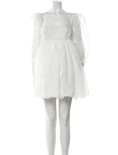 Pre-owned Selkie Square Neckline Mini Dress W/ Tags In White