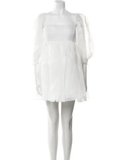 Pre-owned Selkie Square Neckline Mini Dress W/ Tags In White