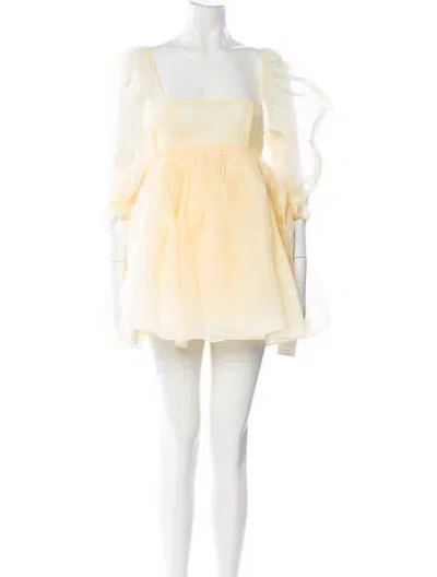 Pre-owned Selkie Square Neckline Mini Dress W/ Tags In Yellow
