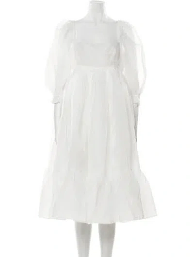 Pre-owned Selkie Square Neckline Mini Dress In White