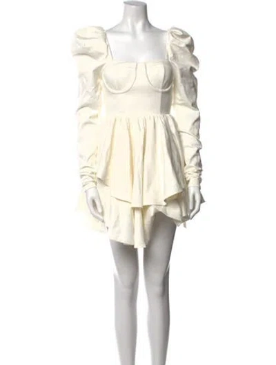 Pre-owned Selkie Square Neckline Mini Dress In White