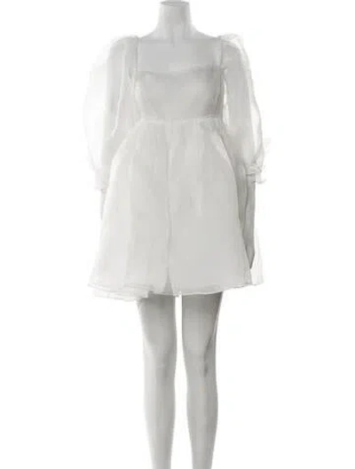 Pre-owned Selkie Square Neckline Mini Dress In White
