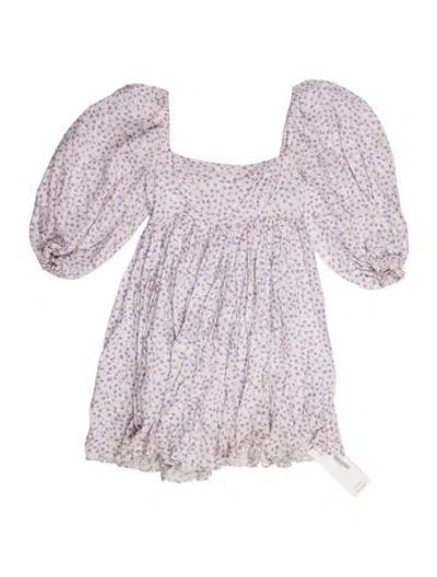 Pre-owned Selkie Square Neckline Short Sleeve Crop Top In Multi