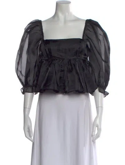 Pre-owned Selkie Square Neckline Short Sleeve Top In Multi