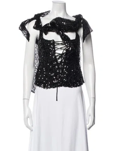 Pre-owned Selkie Square Neckline Sleeveless Top W/ Tags In Black