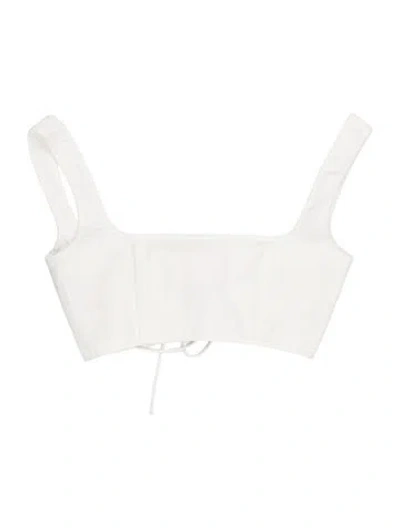 Pre-owned Selkie Strapless Crop Top In Neutral