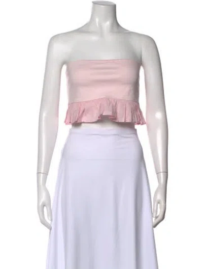 Pre-owned Selkie Strapless Crop Top In Pink
