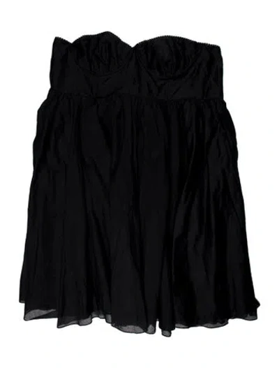 Pre-owned Selkie Strapless Midi Length Dress In Black