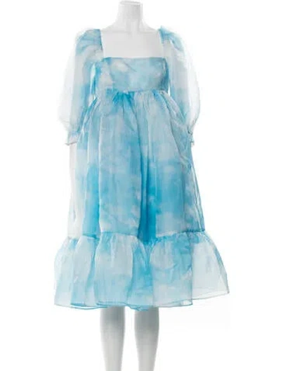Pre-owned Selkie Strapless Mini Dress In Blue