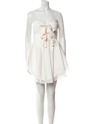 Pre-owned Selkie Strapless Mini Dress In Neutral