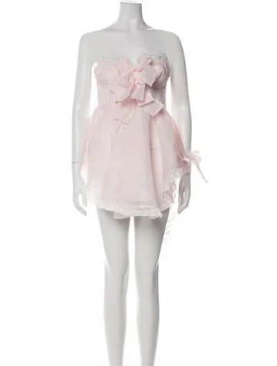Pre-owned Selkie Strapless Mini Dress In Pink