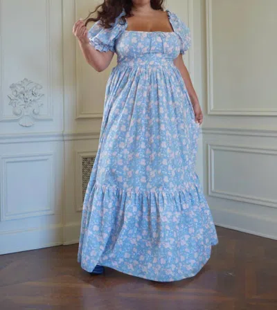 Selkie Terrace Maxi Dress In Picnic In Blue