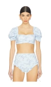 Selkie The Babydoll Bikini Top In Powder Room