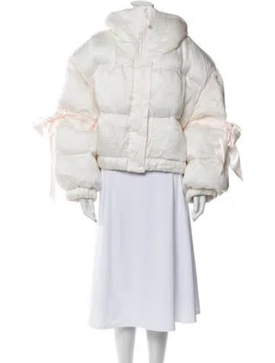 Pre-owned Selkie The Strawberry Milk Marshmallow Puffer Silk Jacket In Pink