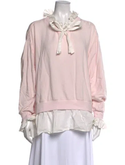 Pre-owned Selkie Tie Neck Long Sleeve Sweatshirt In Pink