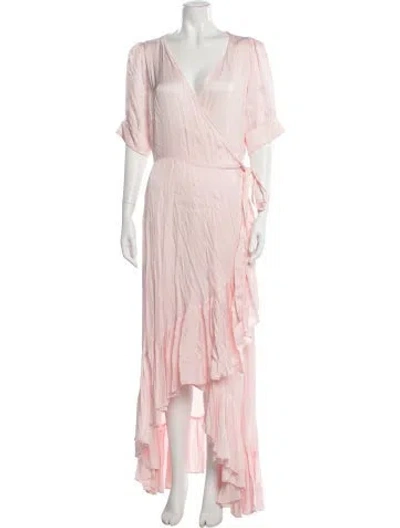 Pre-owned Selkie V-neck Long Dress In Pink
