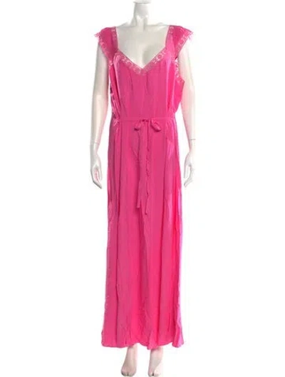Pre-owned Selkie V-neck Long Dress W/ Tags In Pink