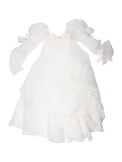 Pre-owned Selkie V-neck Long Dress W/ Tags In White