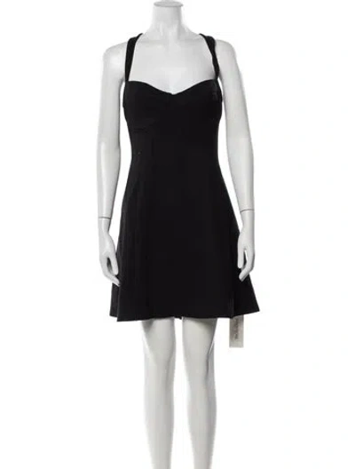 Pre-owned Selkie V-neck Mini Dress In Black