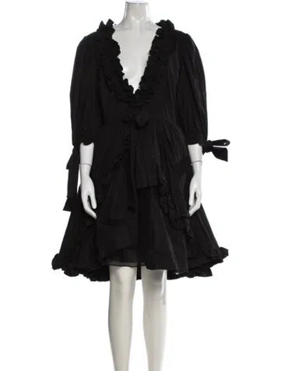 Pre-owned Selkie V-neck Mini Dress W/ Tags In Black