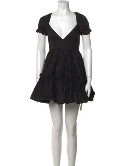 Pre-owned Selkie V-neck Mini Dress W/ Tags In Black