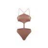 Sellie Women's Brown Mocha Halo Swimsuit In Brown