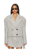 Selmacilek Cachet Button Jacket In White Patterned