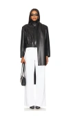 Selmacilek Faux Leather Scarf-detailed Jacket In 블랙